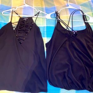 2 Charlotte Russe Strappy Black Tanks sz 1X
